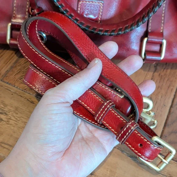Dooney & Bourke Florentine Red Leather Satchel Handbag